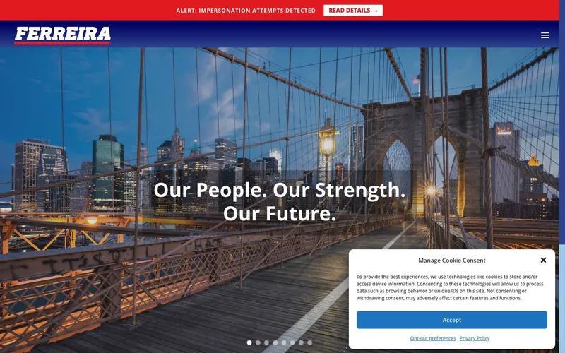Ferreira Construction website, built by Spencer Taylor