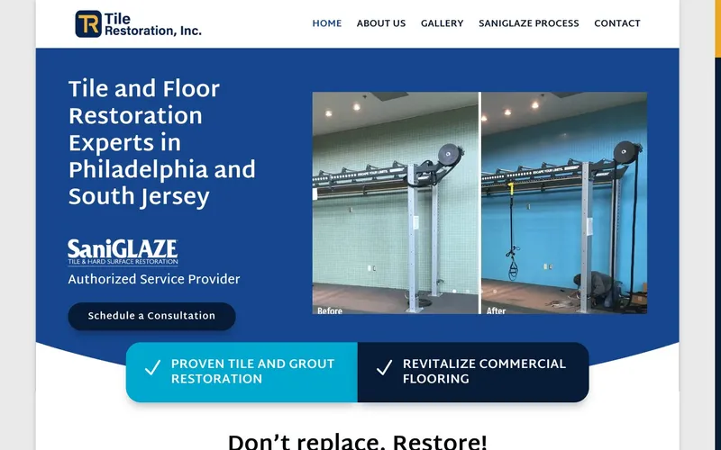 Tile Restoration, Inc. website, built by Spencer Taylor